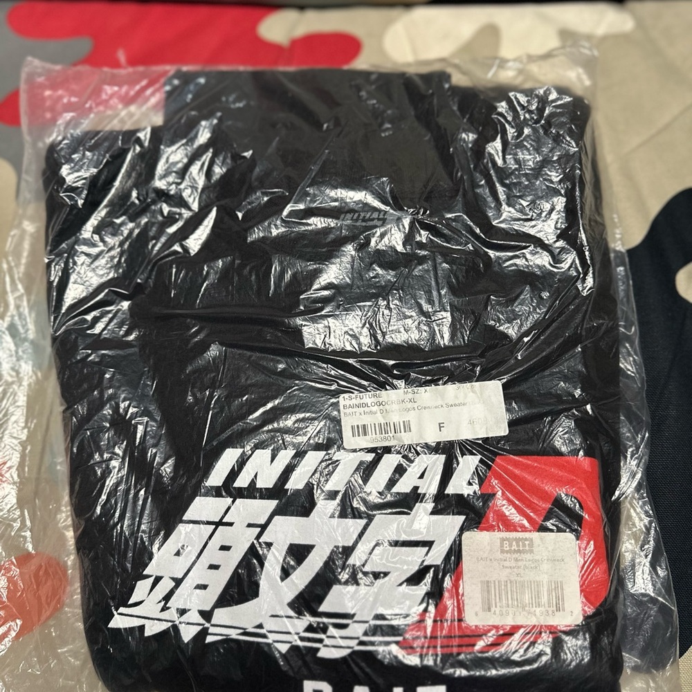 Rare New Never Worn Bait Initial D Logo Black Crewneck Sweatshirt XL